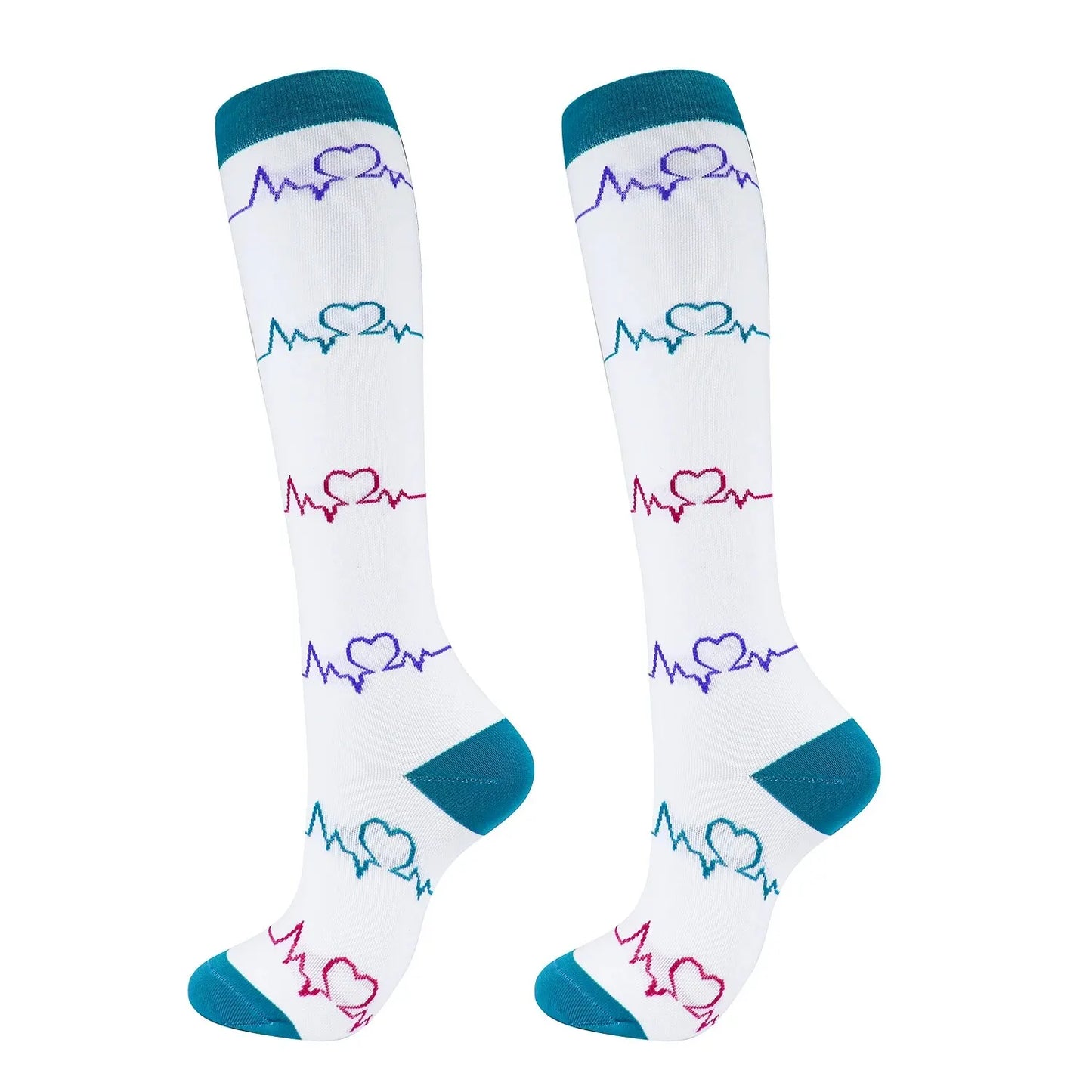 Compression Socks Women Men Knee Stocking 20-30mmHg Edema Diabetes Varicose Veins Nurse Compression Running Cycling Travel Socks