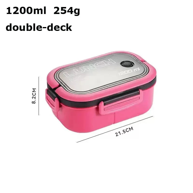 2-Layer Bento Lunch Box with Cutlery - Leak Proof