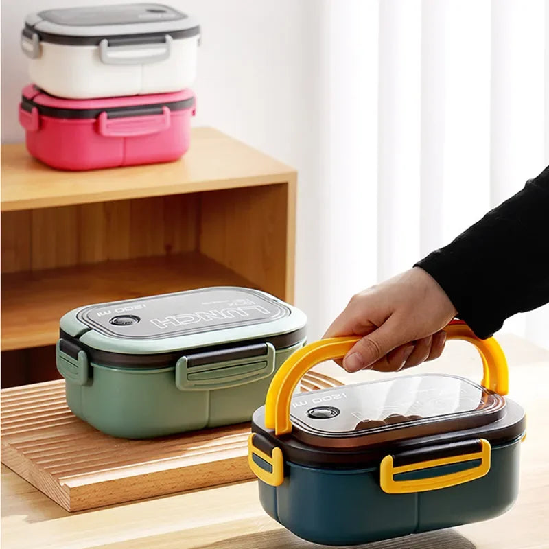 2-Layer Bento Lunch Box with Cutlery - Leak Proof