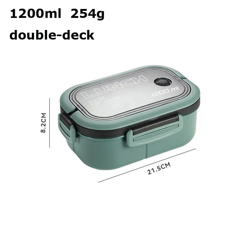2-Layer Bento Lunch Box with Cutlery - Leak Proof
