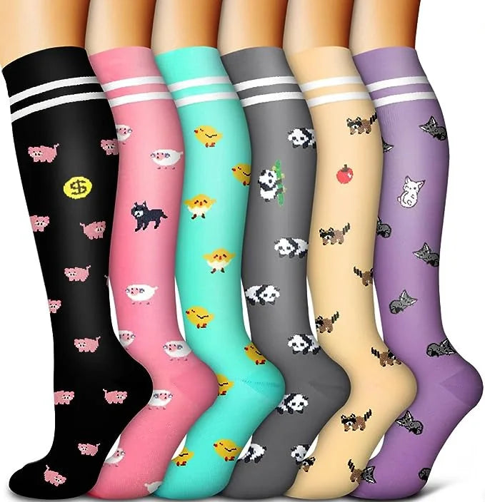 Compression Socks - Fun Print (6 Pack)
