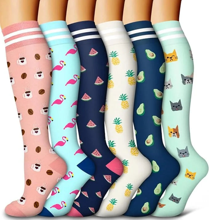 Compression Socks - Fun Print (6 Pack)