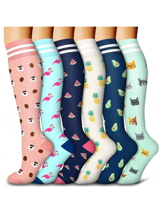 Compression Socks - Fun Print (6 Pack)