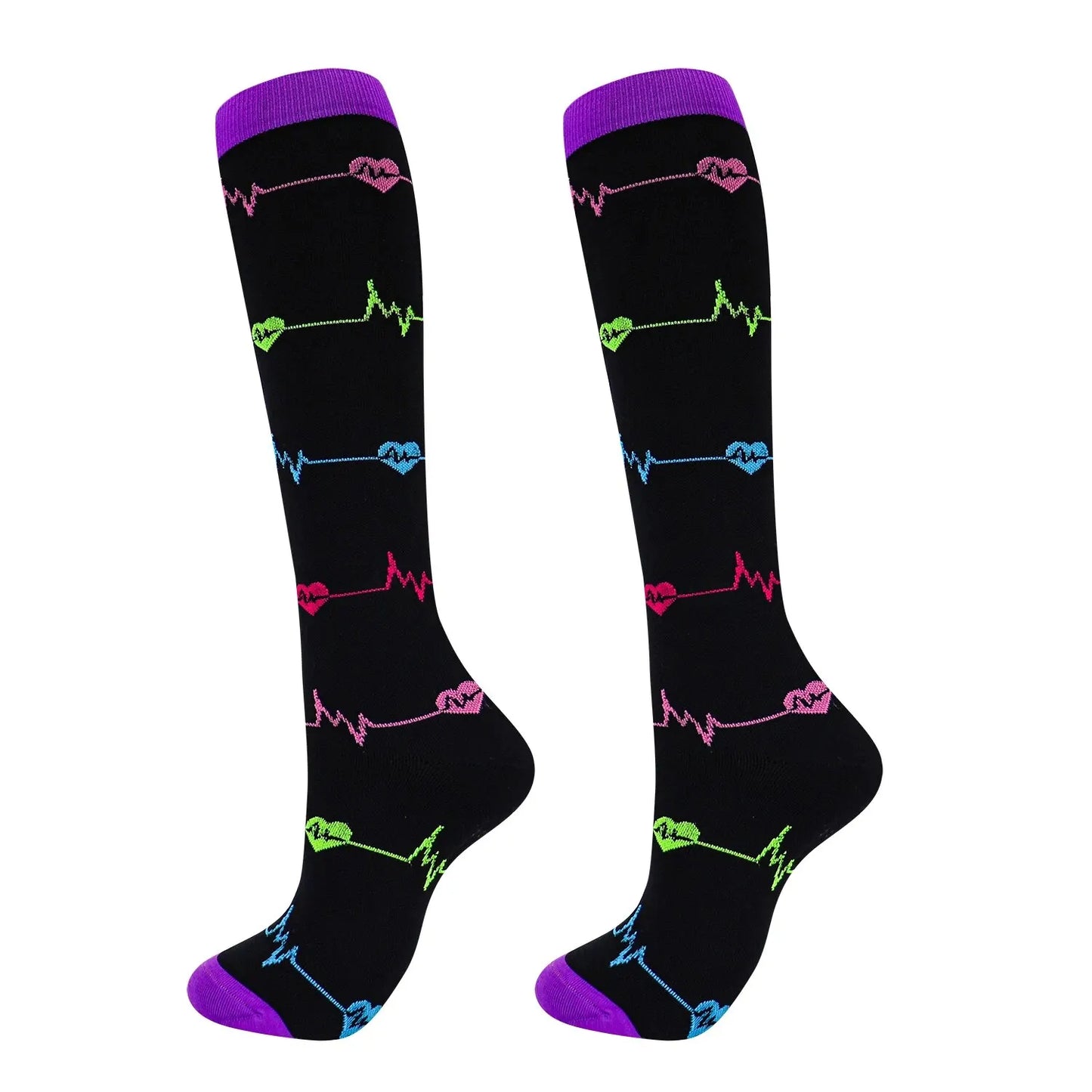 Compression Socks Women Men Knee Stocking 20-30mmHg Edema Diabetes Varicose Veins Nurse Compression Running Cycling Travel Socks