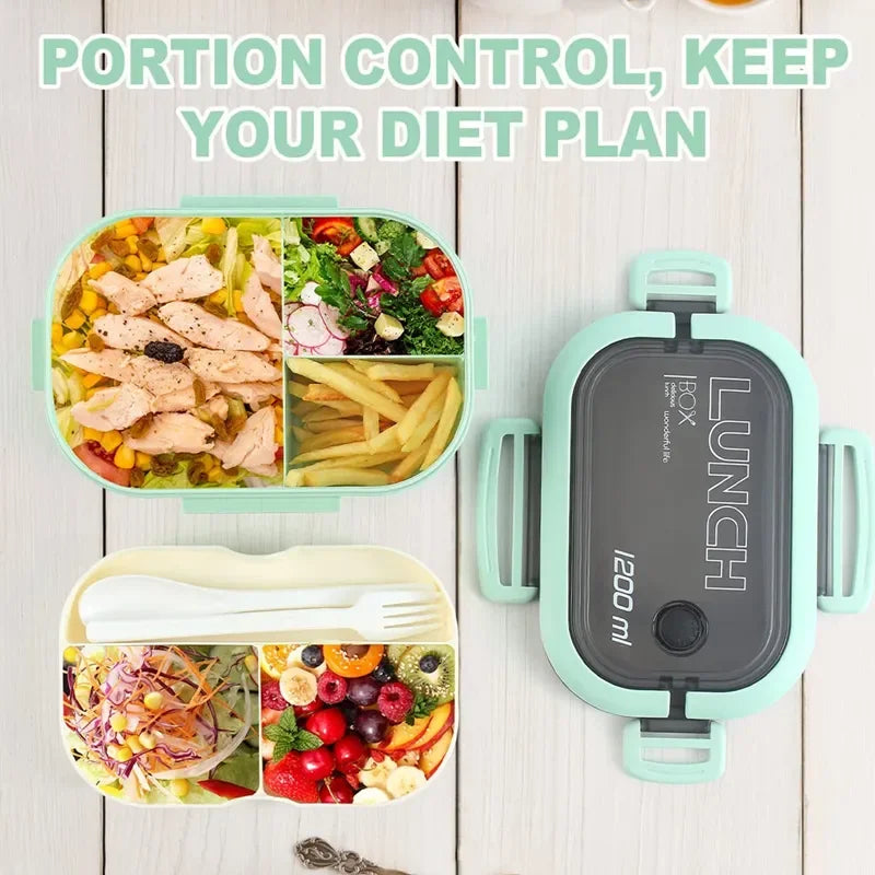 2-Layer Bento Lunch Box with Cutlery - Leak Proof