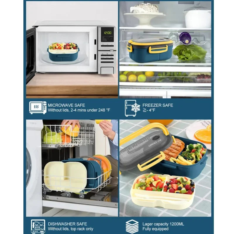 2-Layer Bento Lunch Box with Cutlery - Leak Proof