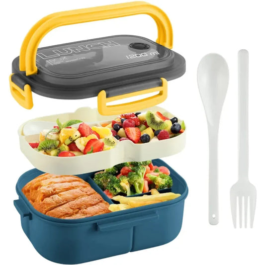 2-Layer Bento Lunch Box with Cutlery - Leak Proof